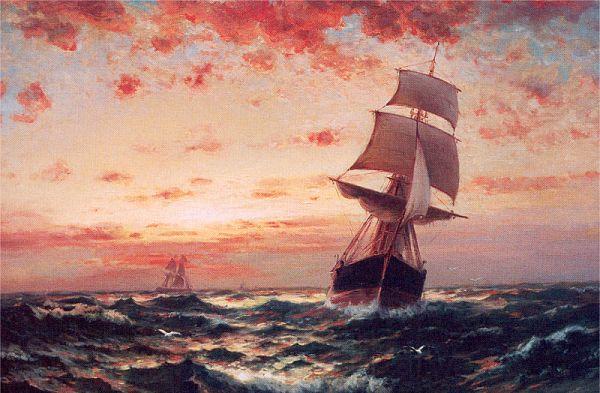 Moran, Edward Ships at Sea Spain oil painting art